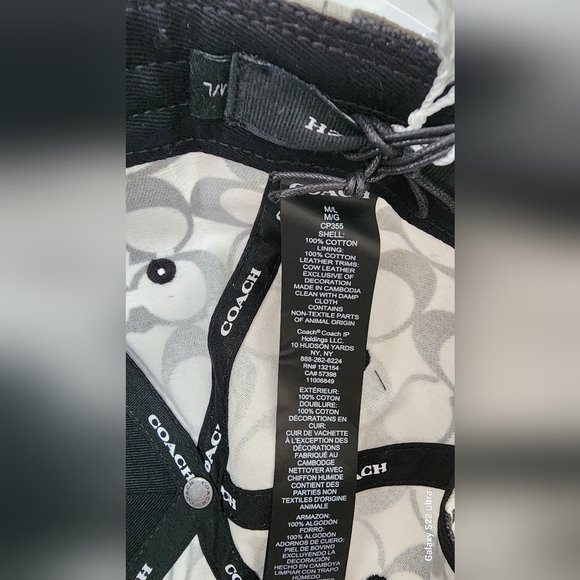 COACH Signature Jacquard Baseball Hat Black & White Chalk/Graphite NWT! - Picture 8 of 16